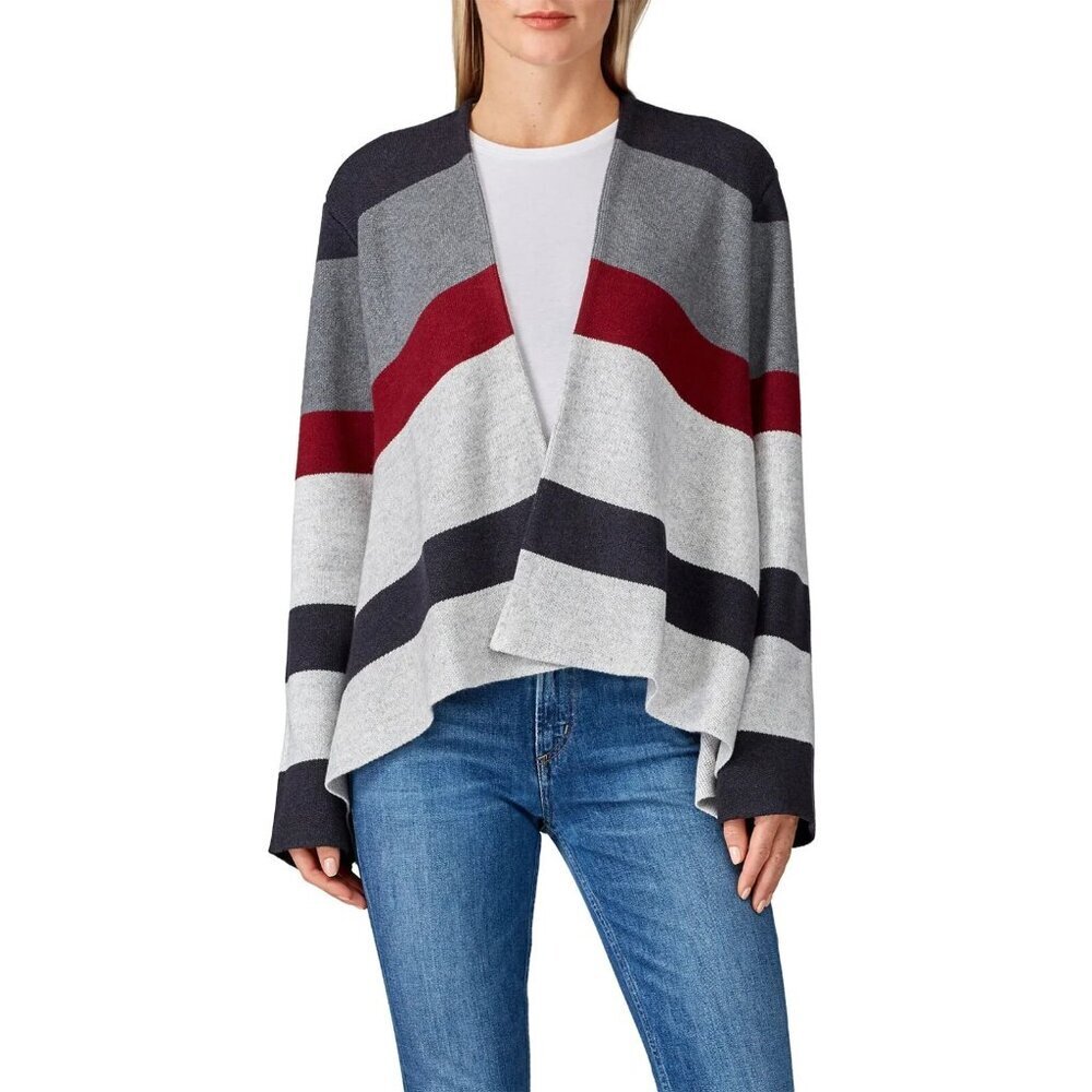 Thakoon Collective Striped Front Drape Cardigan RTR Long Sleeve Knit Sz S Boho